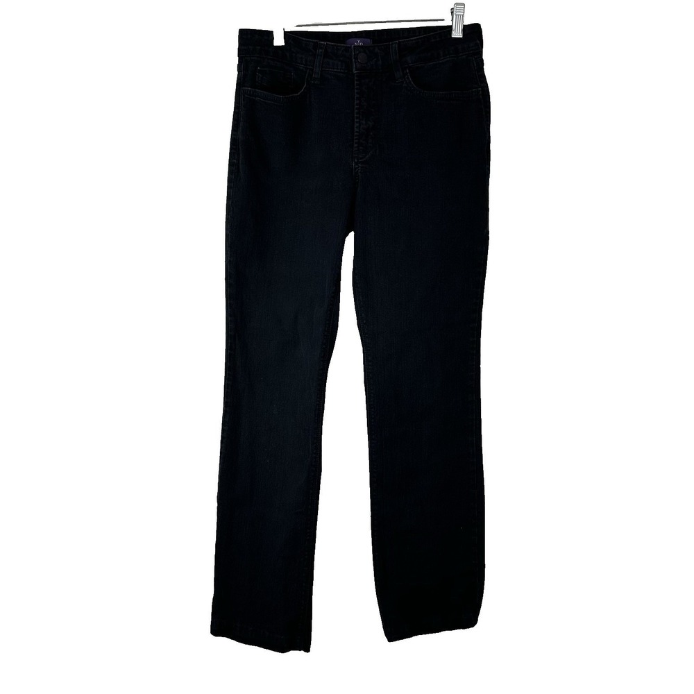 NYDJ Jeans Womens 6 Short Marilyn Straight Black Denim Lift Tuck Stretch Denim‎